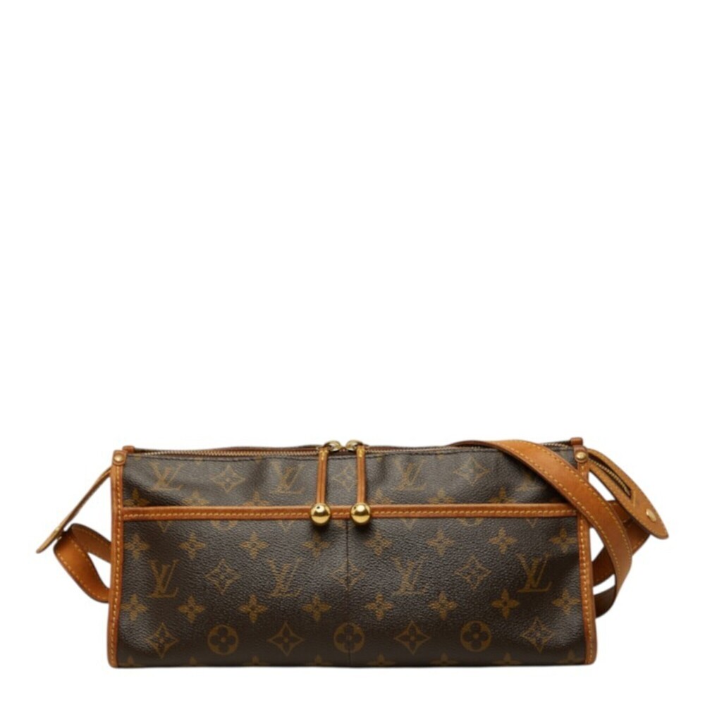 LOUIS VUITTON Authentic Brown Monogram Leather Shoulder Bag